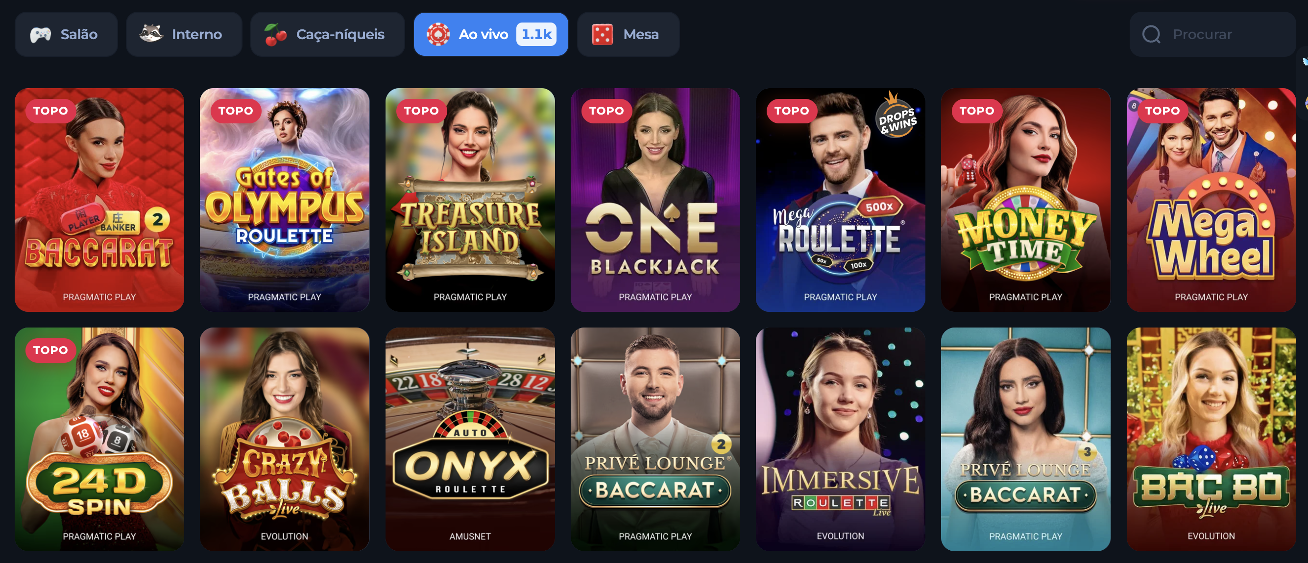 Catálogo de cassino ao vivo BetFury em português do Brasil